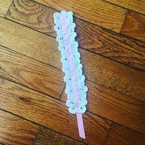 Lace style bookmark with Ribbon accent